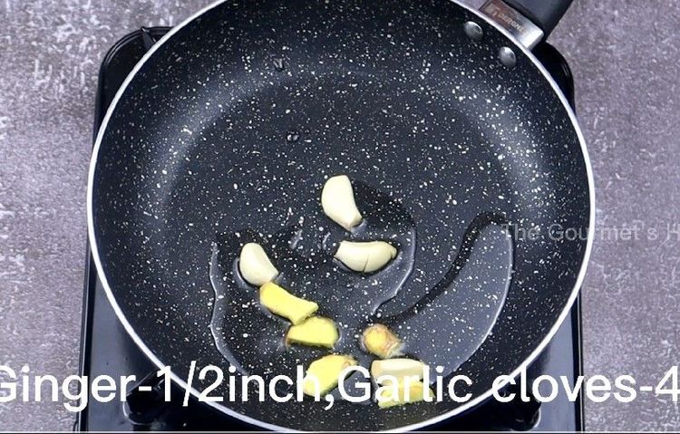 Step 2.2: In the same pan, add oil