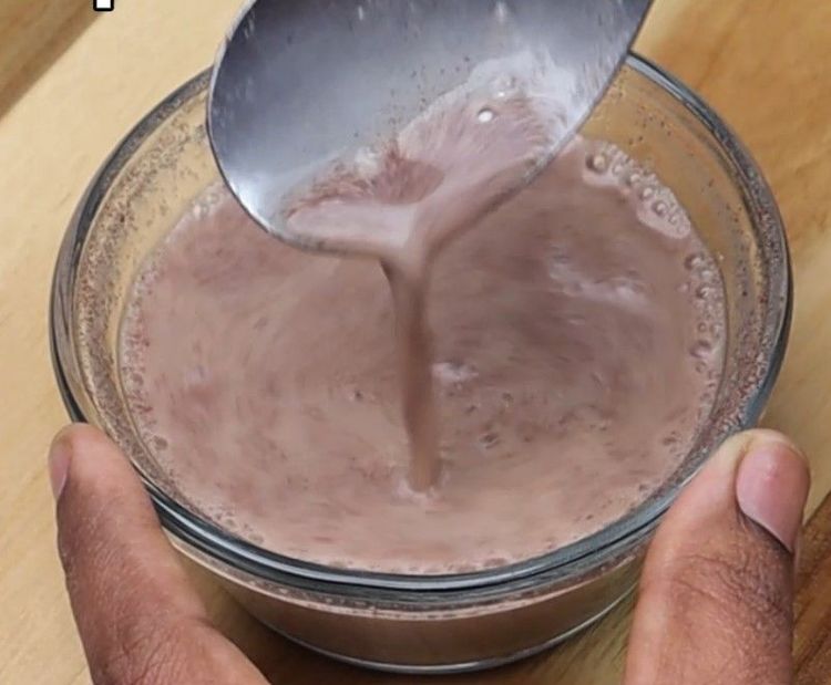 Step 1.2: In a bowl, mix ragi flour with water until there are no lumps