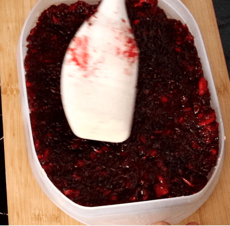 Step 1.1: Transfer the mixture to a greased tray or plate