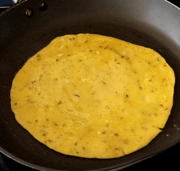Step 1.1: Gently flip the chilla using a spatula and cook the other side for 1-2 minutes