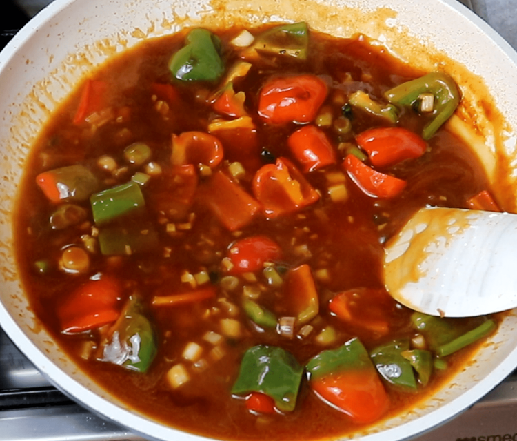 Step 6.1: Simmer until the sauce thickens and turns glossy