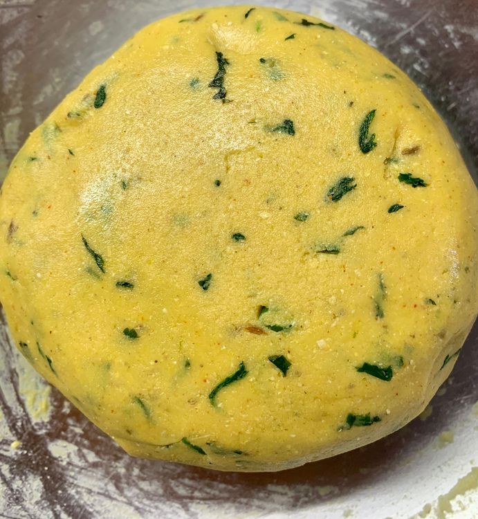 Step 1.3: Knead the dough for 5-6 minutes (add 1-2 tbsp water if needed) to make a soft and smooth dough