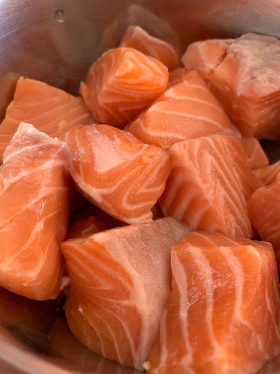 Step 1.1: Wash and pat dry salmon pieces