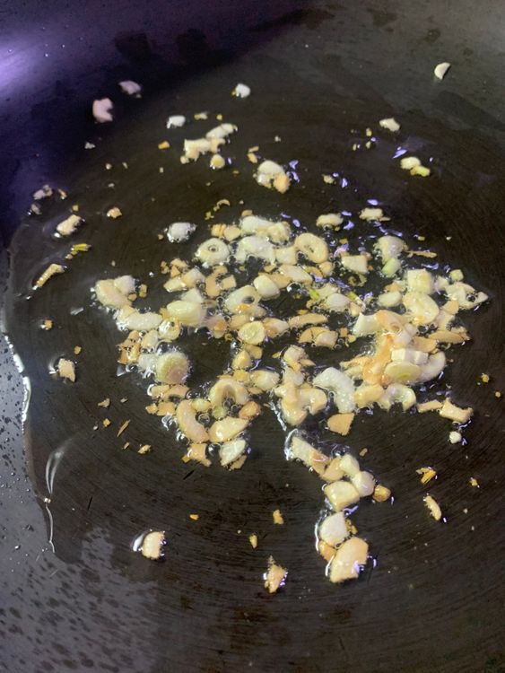Step 2.1: Sauté the garlic for about 1 minute, or until it becomes fragrant and starts to turn a light golden color
