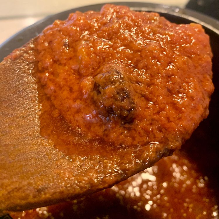 Step 1.1: Add salt, turmeric, coriander powder, kashmiri red pepper, and cook till oil oozes to the surface