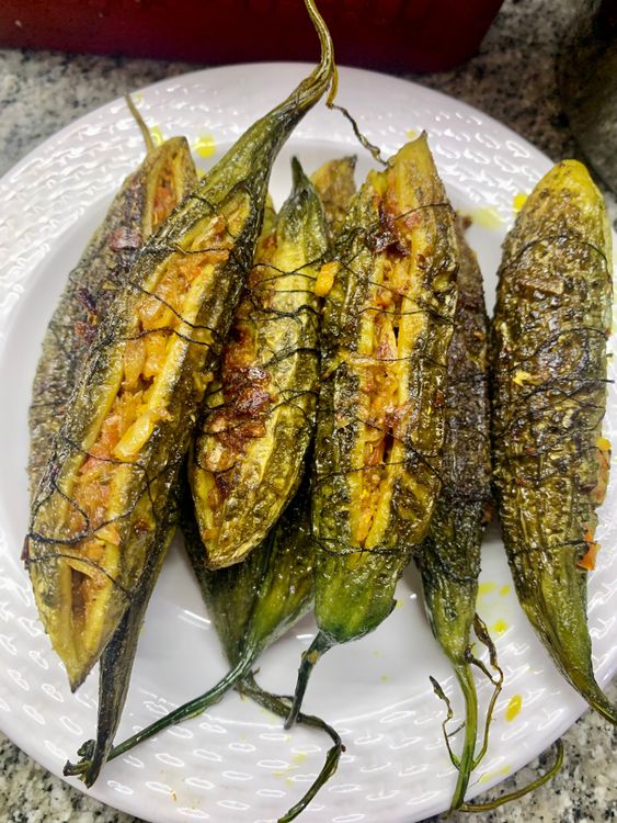 Step 3.1: Transfer the cooked bitter gourds onto a plate and keep aside