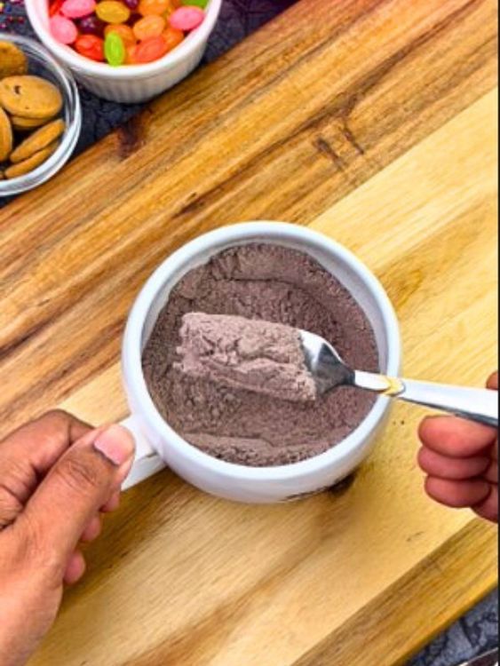 Step 1.1: In a microwave-safe mug, mix the dry ingredients: [protein powder](https://amzn