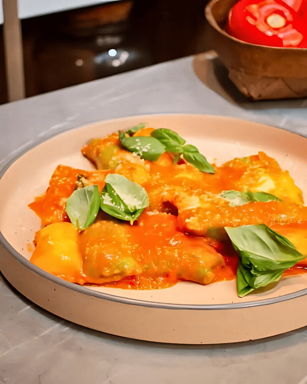 Homemade Parmesan Cheese and Pumpkin Ravioli recipe