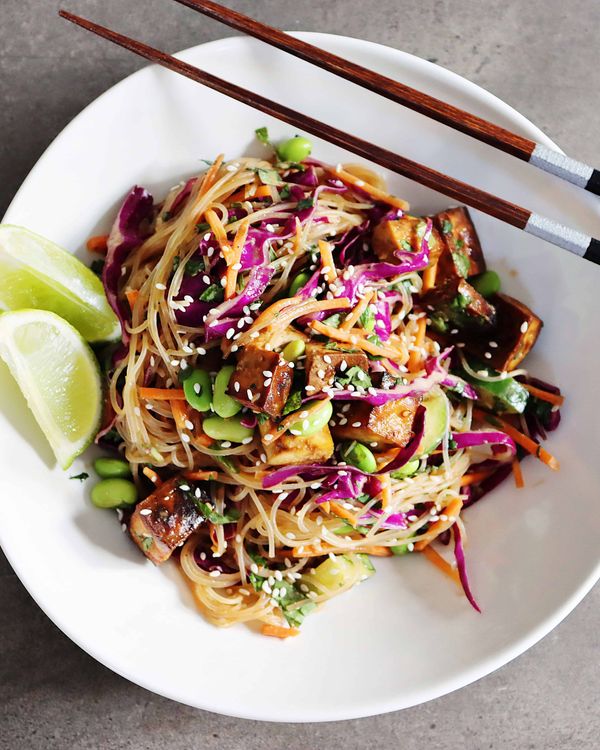 Vermicelli Noodle Salad with Tofu and Peanut Dressing recipe