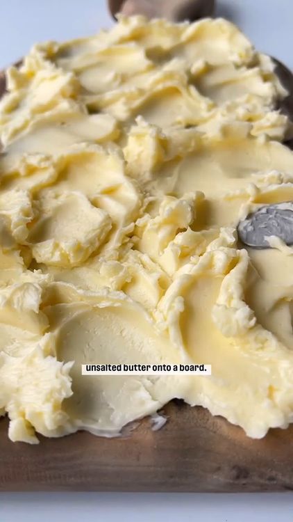 Step 1.1: Place the softened butter on a serving board or platter in the center