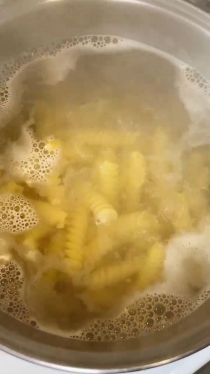 Step 1.1: Boil pasta in salted water until al dente