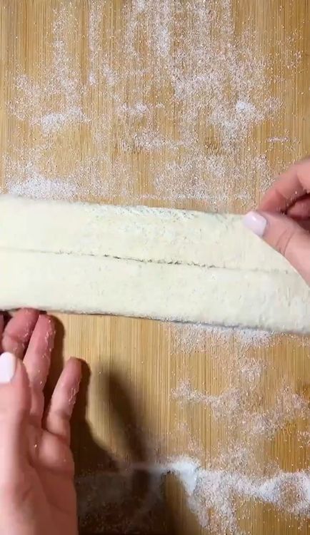 Step 1.1: Fold each end of the pastry two times