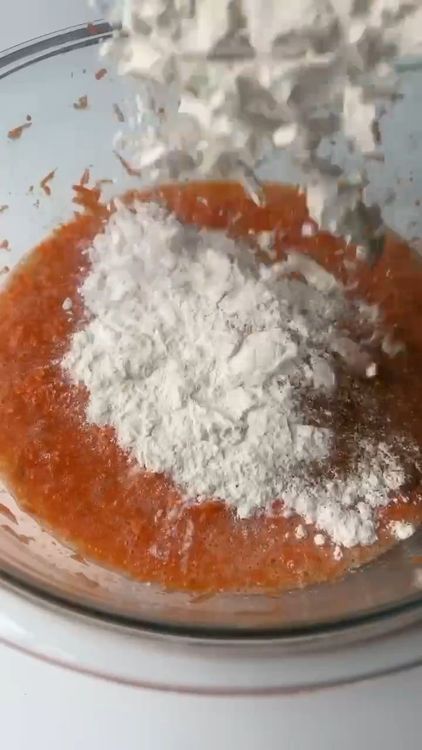 Step 1.1: Add the dry ingredients: flour, baking powder, baking soda, and salt