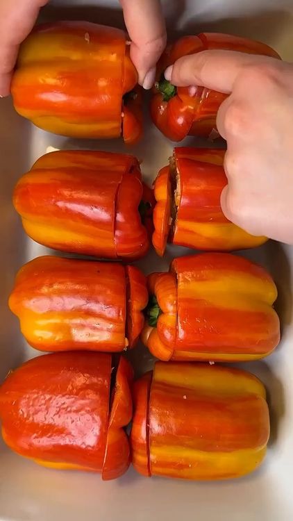 Step 3.1: Arrange the peppers in a baking dish