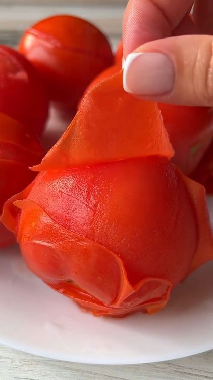 Step 1.1: Peel off the skins and chop the tomatoes into small pieces