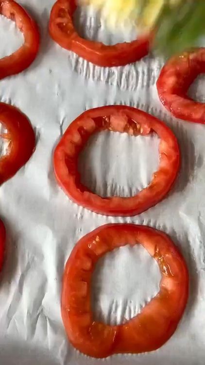Step 1.1: Fill the hollowed tomato slices with the mixture