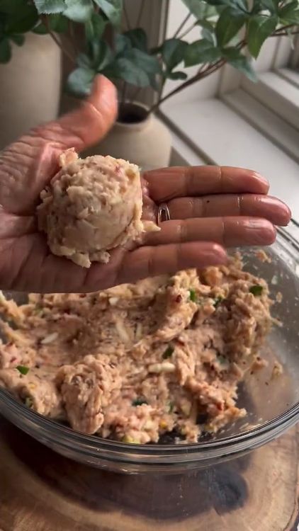 Step 1.1: Shape the mixture into small meatballs