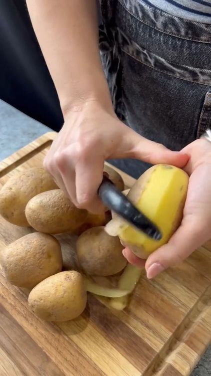 Step 2.1: Peel and chop the potatoes into even pieces