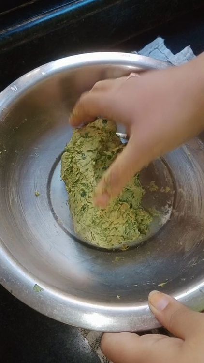 Step 1.1: Knead into semi soft dough , add a tablespoon of oil while kneading for smoother dough