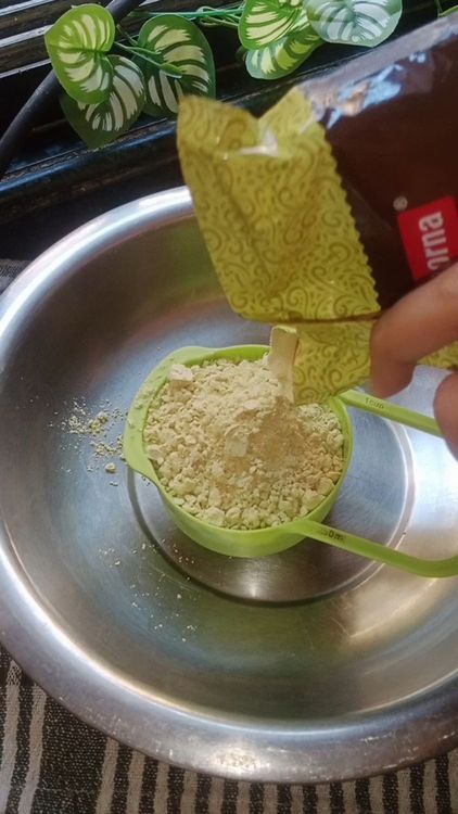 Step 1.1: In a large mixing bowl, combine Thalipeeth flour, peanut powder, red chilli powder, ajwain , sesame seeds, kasuri methi, turmeric powder and pinch of asafoetida