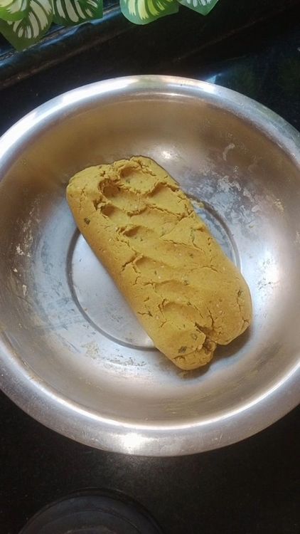 Step 1.3: Add crushed paneer and gradually add water and knead to form a soft, pliable dough
