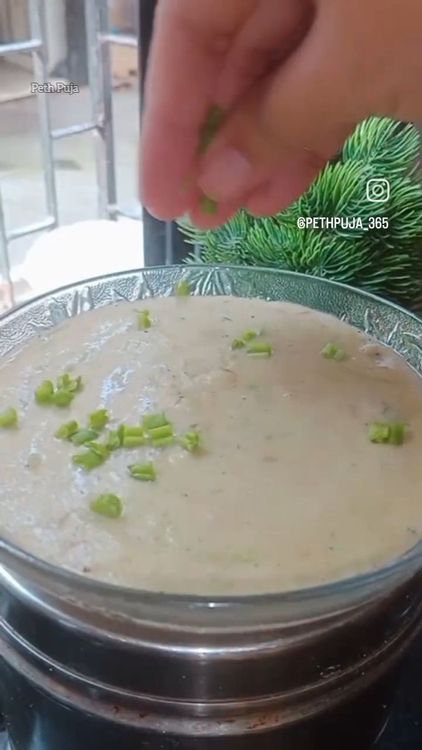 Step 1.1: Serve hot in a soup pot and garnish with spring onion greens