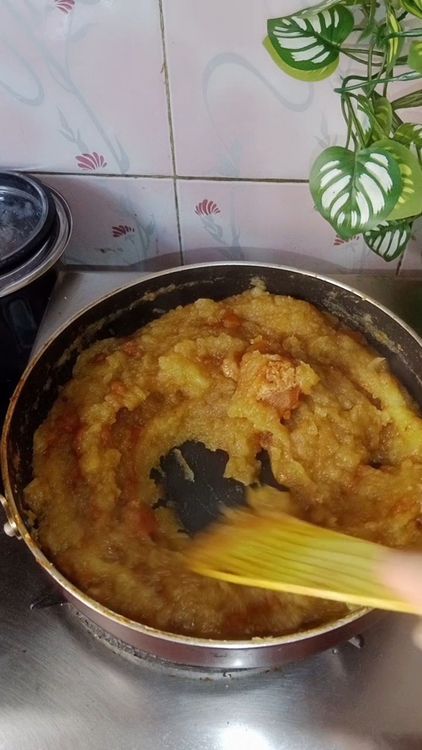Step 1.1: Cook till the jaggery melts and switch off the flame