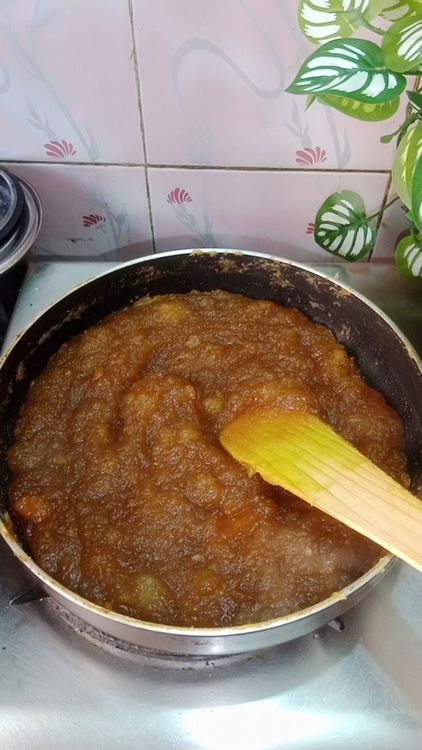 Step 1.2: Cook till the jaggery melts and switch off the flame