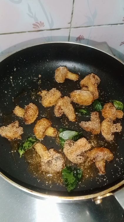 Step 2.1: Serve Mushroom Rava Fry as a starter
