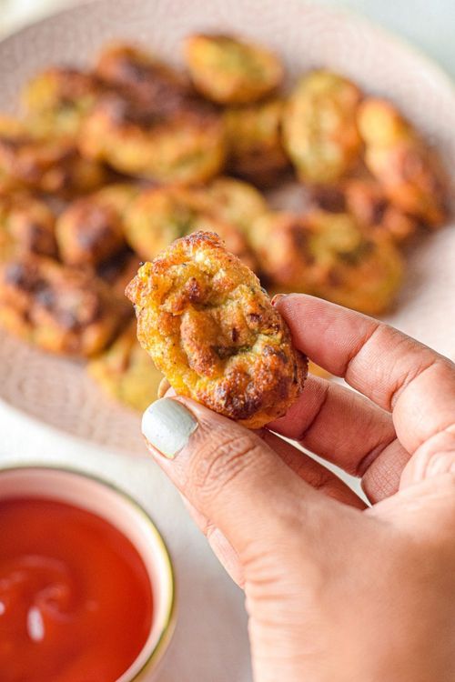 Step 1.1: Serve the air-fried tater tots hot with the desired dip