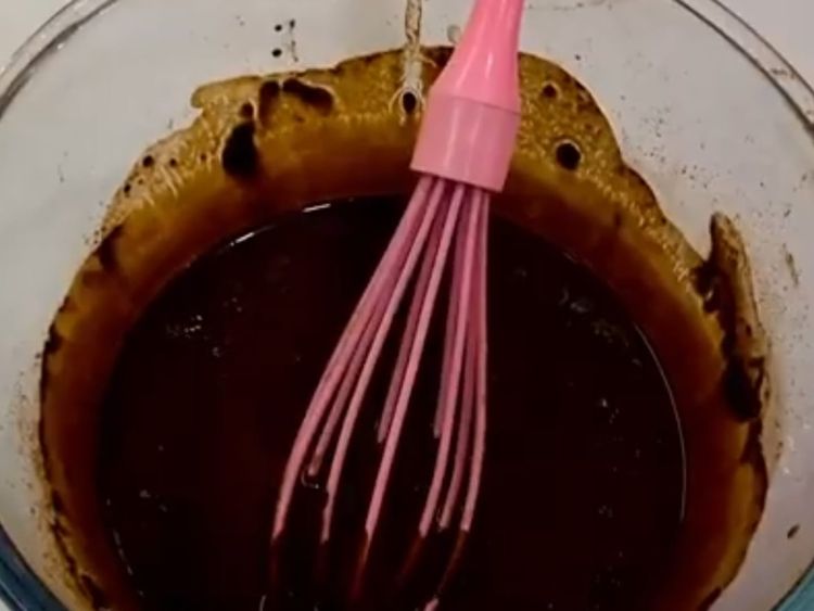 Step 1.1: Mix Cocoa powder and Hot Water mixed with coffee in a large mixing bowl
(Mix till there are no lumps)