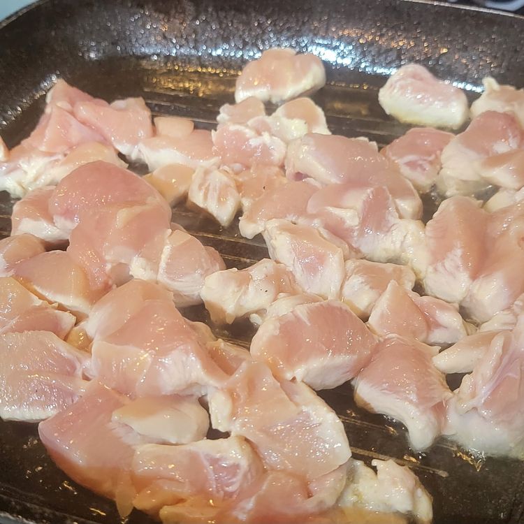Step 1.1: Heat a pan and add the remaining vegetable oil