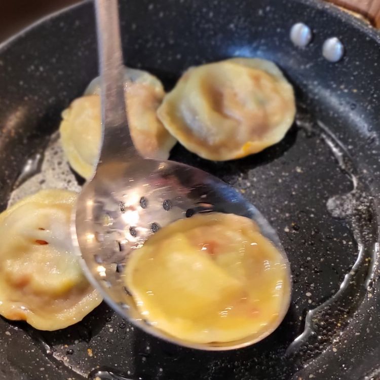 Step 1.1: Heat a pan to medium heat, add a little vegetable oil, then the butter