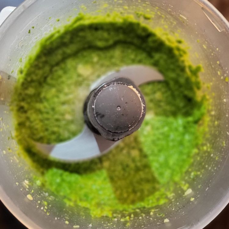Step 2.2: In a food processor, blend all ingredients together until you end up with a paste but not too thick consistency