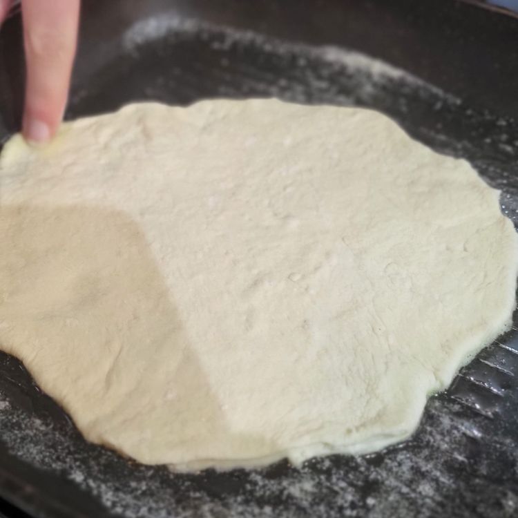 Step 1.3: Roll each gyro about 5mm thick, then heat a griddle pan to medium heat