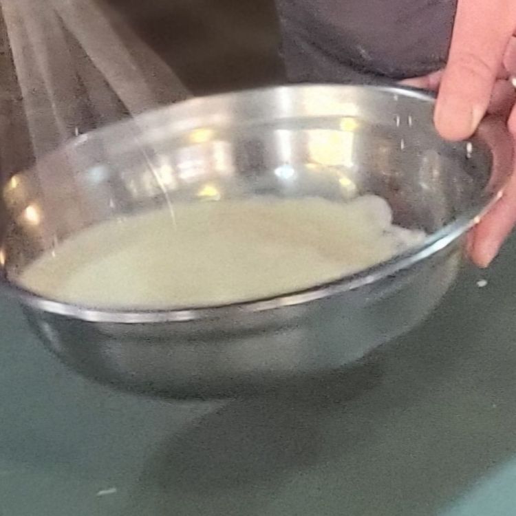 Step 3.1: Place the cream, lemon zest, juice, and salt and pepper into a mixing bowl, then whisk vigorously with a whisk until semi-thick
