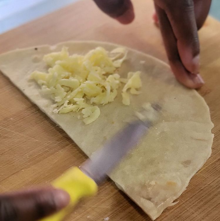 Step 1.1: Cut each wrap in half