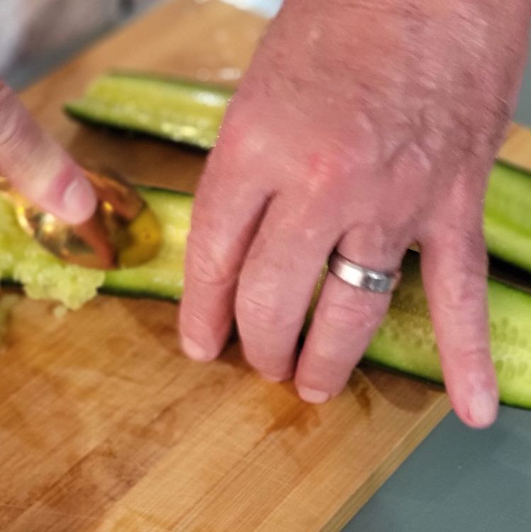 Step 1.1: Place the cucumber slices into a bowl