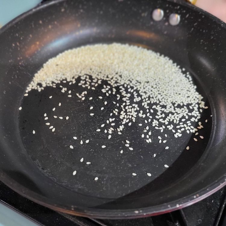 Step 2.1: Heat a small pan to medium heat
