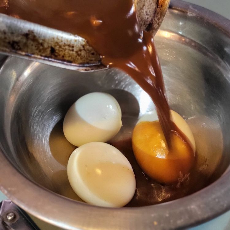 Step 1.1: Heat a small saucepan, add light soy, dark soy, palm sugar, and a little water