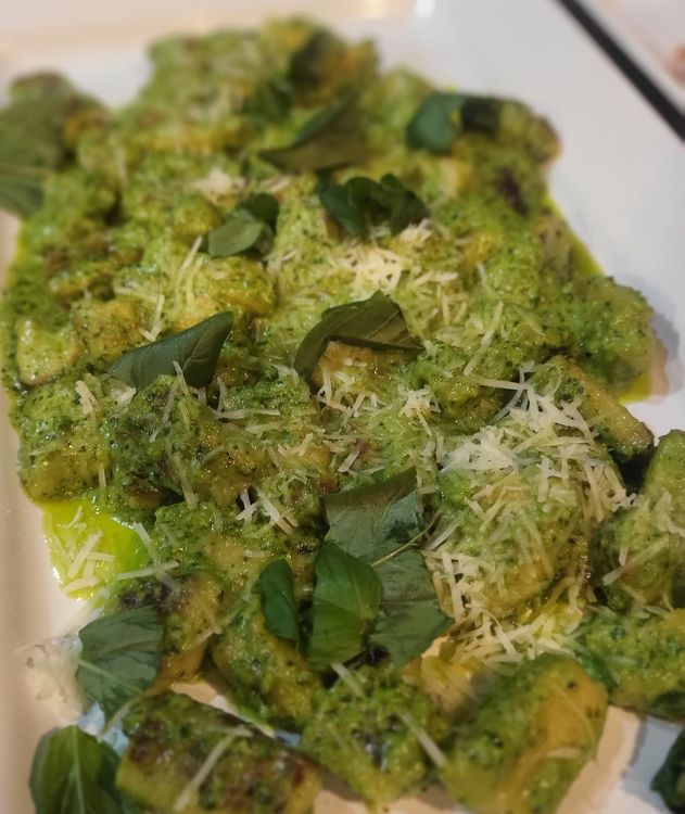 Gnocchi with Creamy Basil Pesto recipe