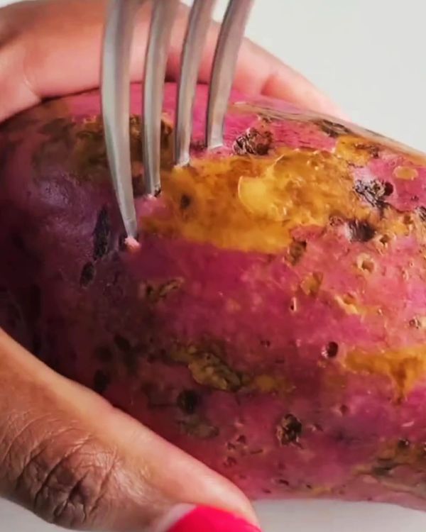 Step 1.1: Poke holes in each sweet potato with a fork, rub them lightly with vegetable oil, and sprinkle with salt