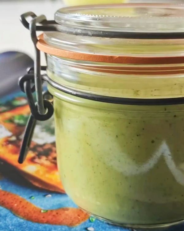Step 1.1: Pour the chimichurri into a sterilized mason jar