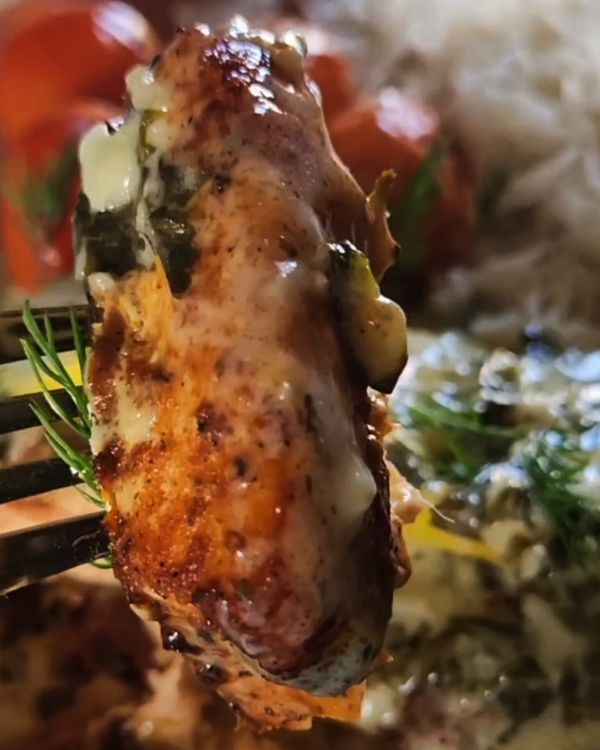 Quick Airfryer Salmon with Cream Herb Sauce recipe