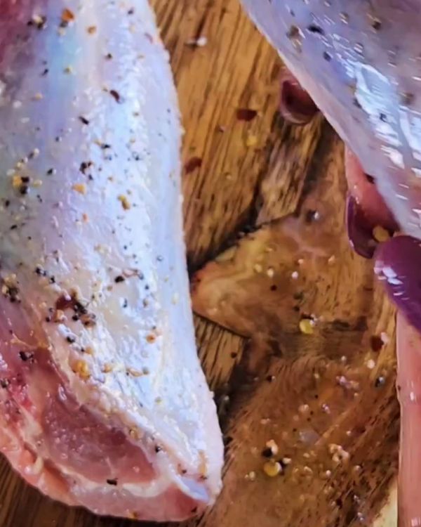 Step 1.1: Season the lamb shanks generously with salt and black pepper