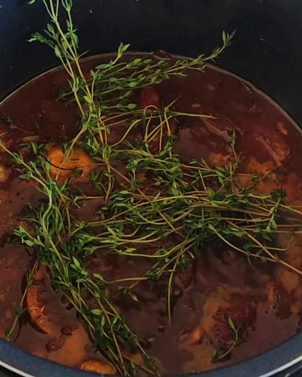 Step 2.1: Stir in the honey, gochujang (or tomato paste), and fresh thyme