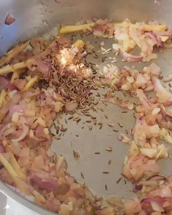 Step 1.1: Sauté until the onions are translucent and the spices become fragrant