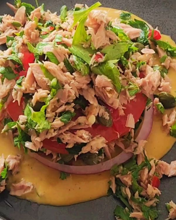 Canned Tuna Salad with Homemade Vinaigrette recipe
