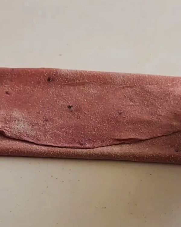 Step 3.1: Roll out the dough thinly and cut into squares
