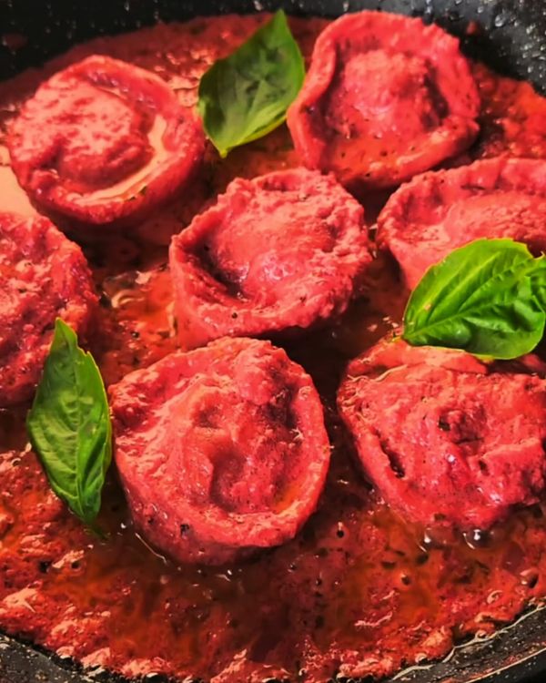 Beet-Dyed Homemade Pasta with Creamy Beet Sauce recipe